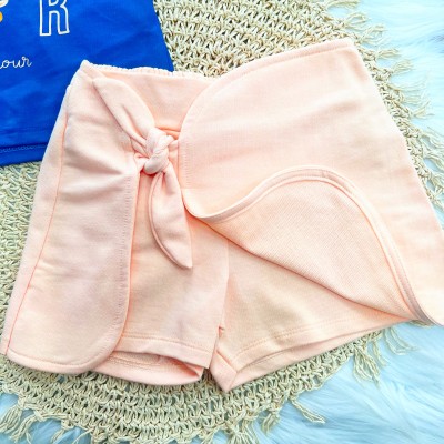 Conj. Blusa Petit Amour e Short Saia - Azul Jeans e Salmão